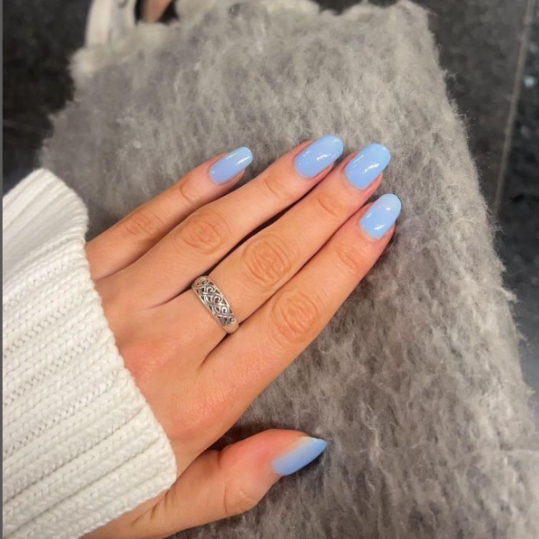 Wavy Blue Dip Powder
